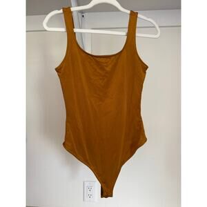 Rust Brown Scoop Neck Bodysuit